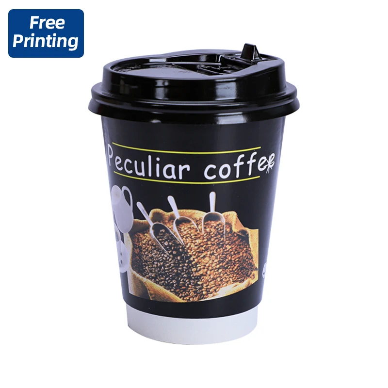 Customized Logo Design Disposable Printed Paper Single Wall Coffee Cups Eco Friendly Free Sample  Paper Cups