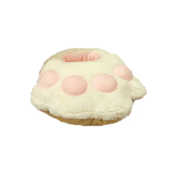 
Custom Plush Fur Warm Slippers Animal Cat Claws Shaped Winter Slippers Fluffy indoor flat Kids Woman 