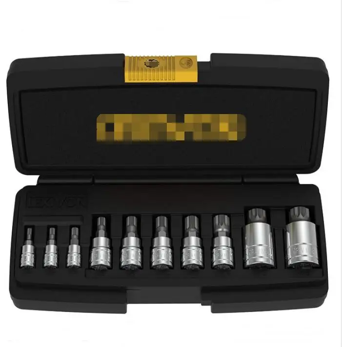 Triple Square Spline Bit Socket Set, Premium S2 Alloy Steel | 10-Piece European Style M4 - M18 Set | Enhanced Storage Case