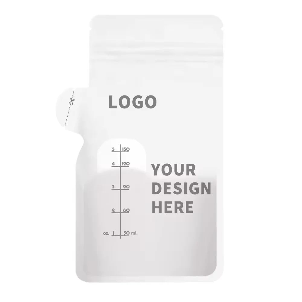 Milk Storage Bag BPA Free Double Zipper Standing OEM Juice Refrigerator Single-use Safe Breast Milk Storaging