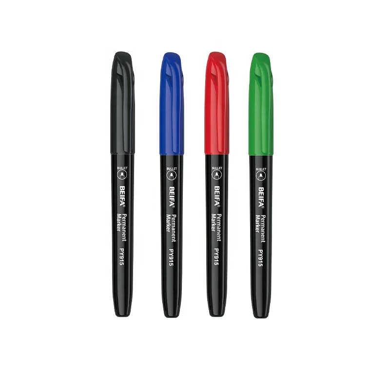 BEIFA PY915 fine tip 10colors  permanent ink assorted shell color box packaging permanent marker