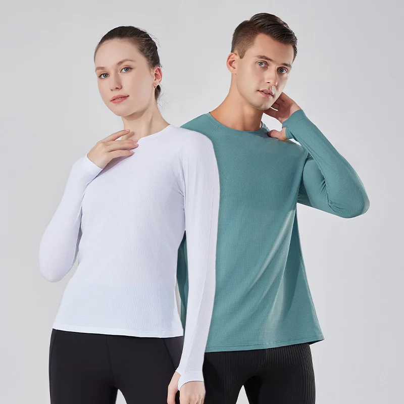 Spring New Arrival Running Quick Dry Base Layer Gym Wear Long Sleeve Crew Neck Yoga Tshirts for Women Men
