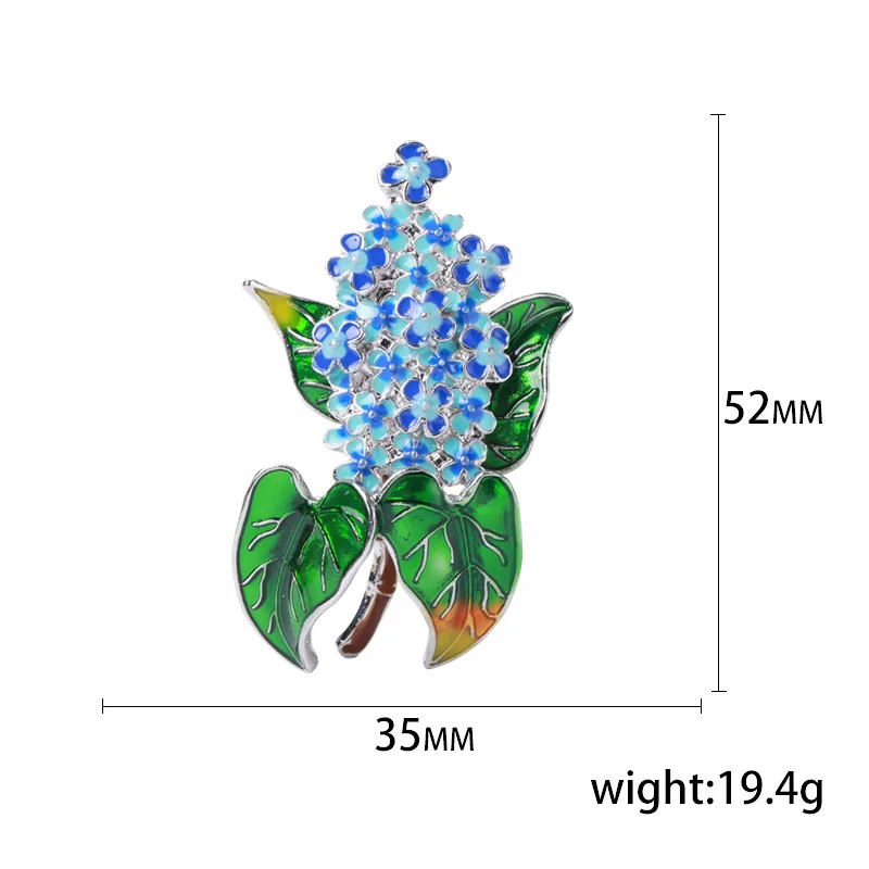 Vintage Enamel Brooch Pin Plant Flower Brooches For Women Party Wedding Fashion Jewelry Elegant Ladies Lilac Brooch Clothes Pins