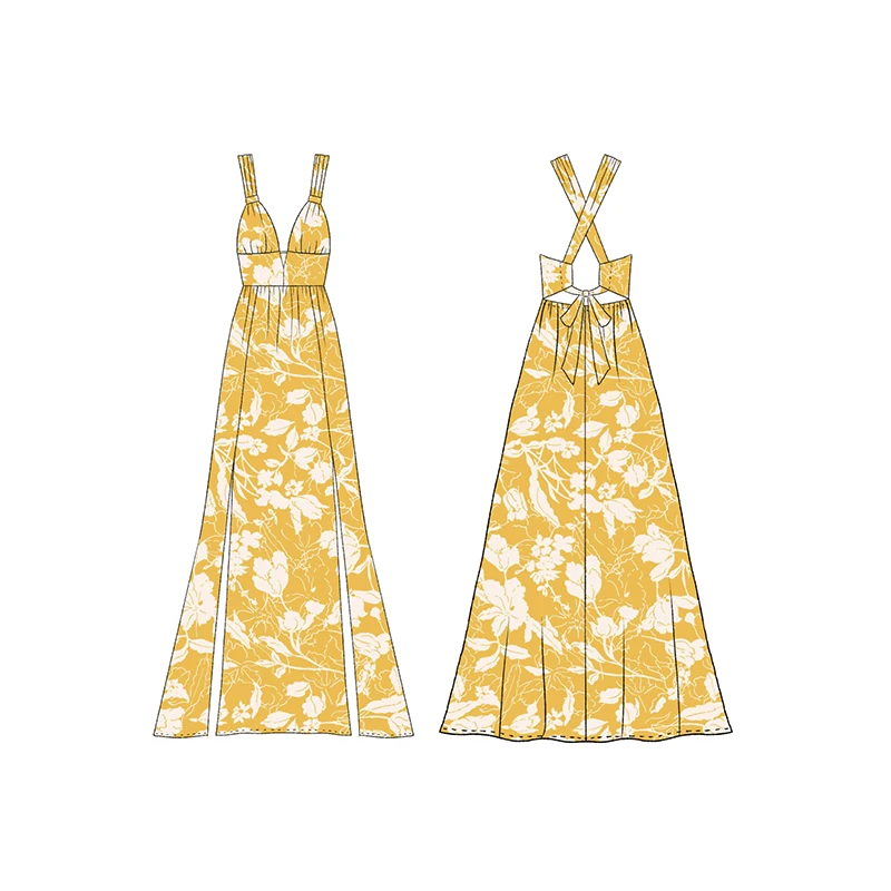 High-quality printed dresses for women brand clothing manufacturers for customs clothes