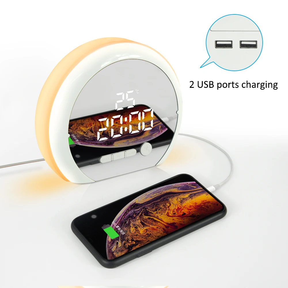 Горячая Распродажа 2022 цифровой стол EVERTOP светодиодный умный будильник с функцией сна и пробуждения имитацией восхода