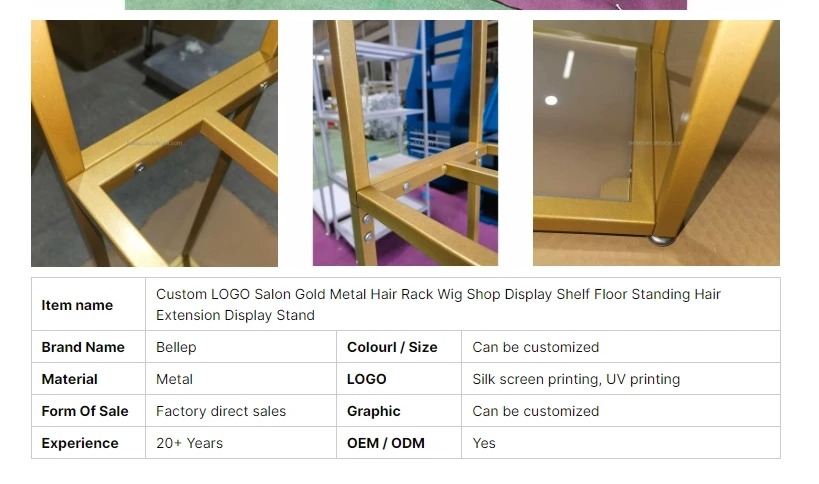 Custom Design Counter Top Extension Stand Hair Product Shop Lockable Metal Wire Wig Hair Extension Display Rack Stand