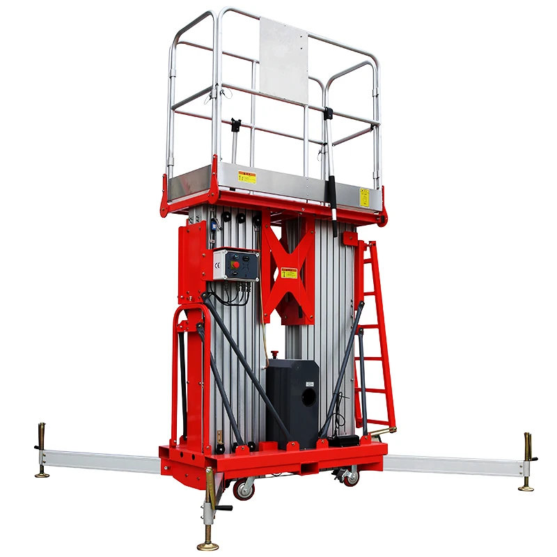 Vertical genie electric dual masts aluminum aerial lift hydraulic lifter price