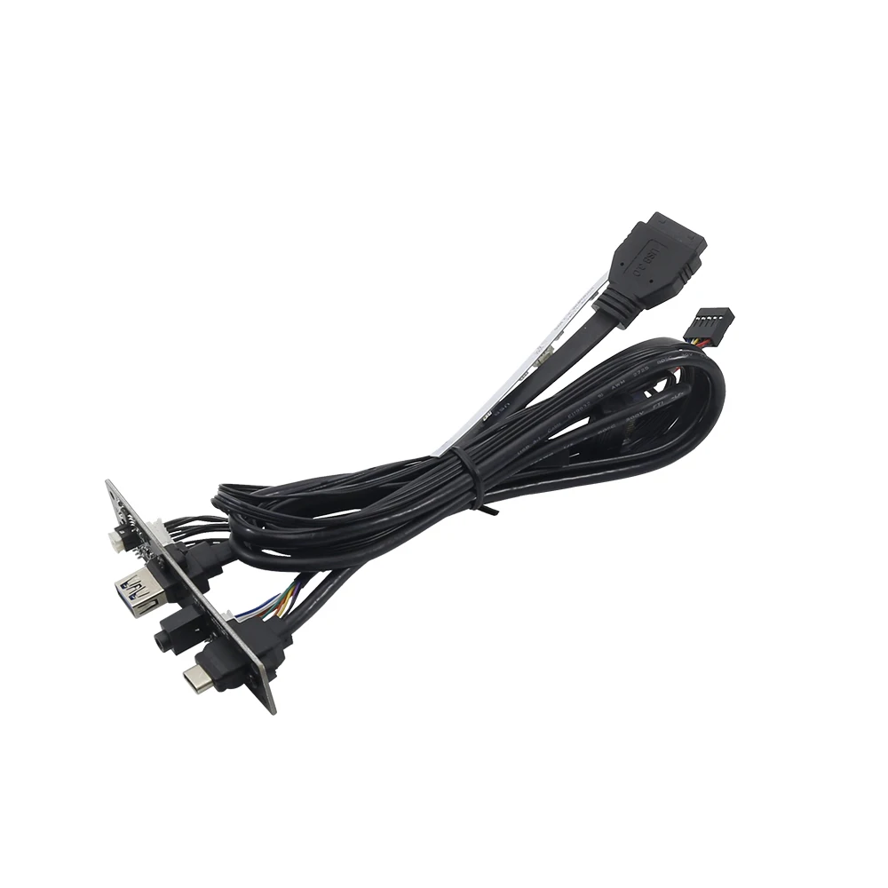 Computer USB 3.0 Front Panel Mounted Extension Cable USB 3.1 PCB Circuit Board Audio Input Output I/O Board Extender Wire