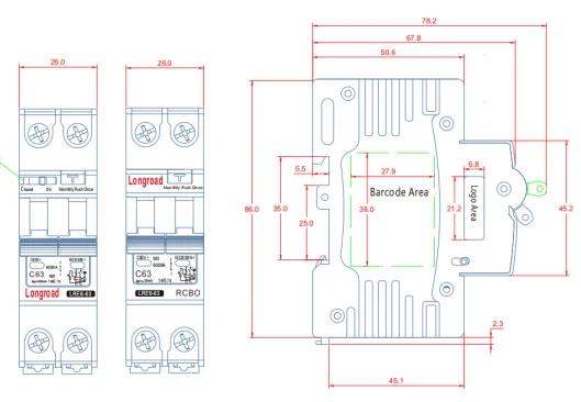 Professional Miniature Circuit Breaker Manufacturer AC DC 2P 63 Amp Mini MCB Switch rccb/rcbo/elcb/mcb/mccb