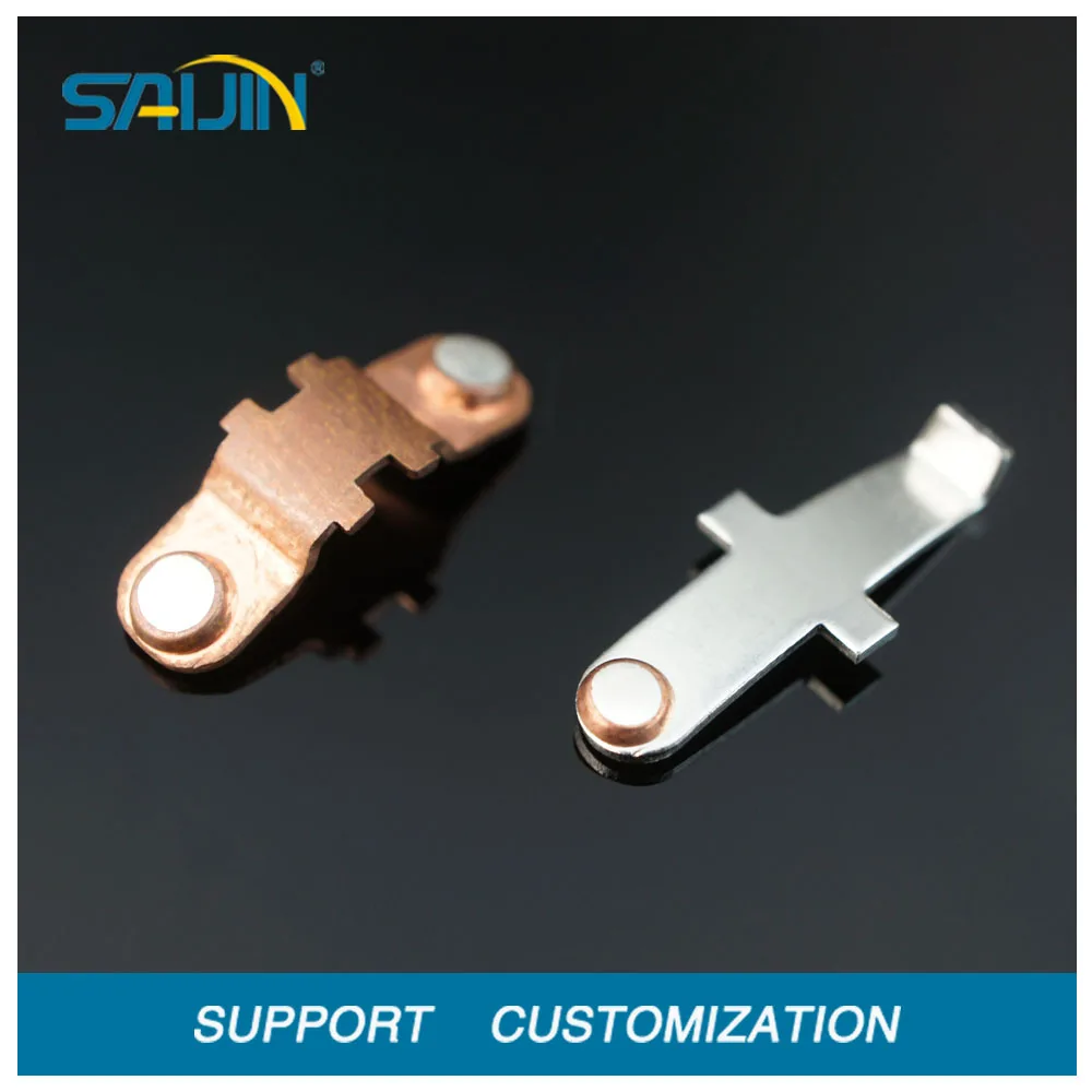 electrical sockets contact part silver copper inlay bimetal terminal contact part for switch brass contact