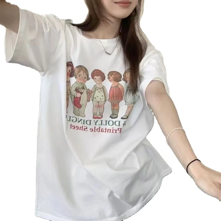 2023 Trending Women Summer Luxury Cotton High Quality T-shirt Designer Clothes Famous Brands Tops