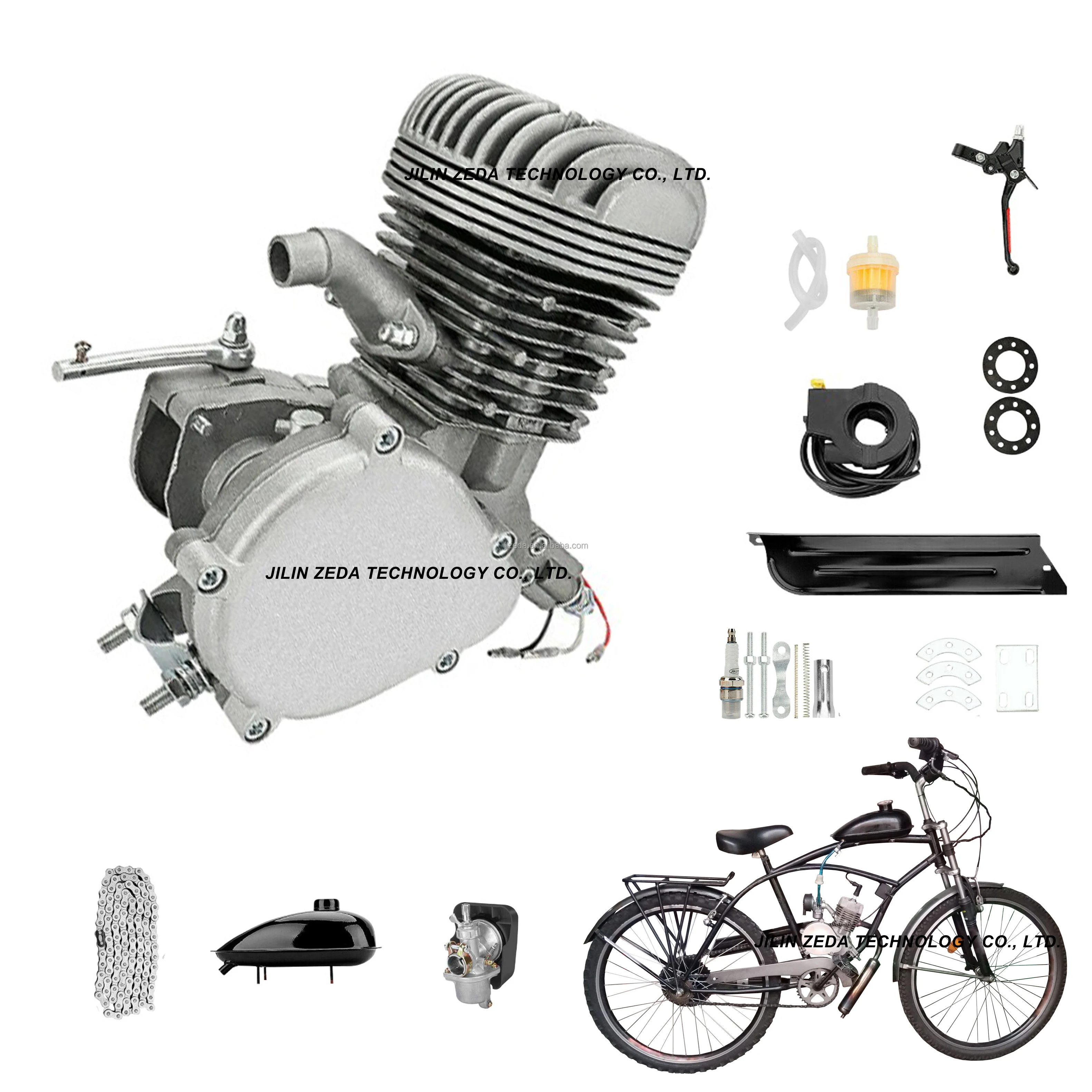 Двухтактный велосипедный двигатель 80cc двухтактный DIY bicycle motor