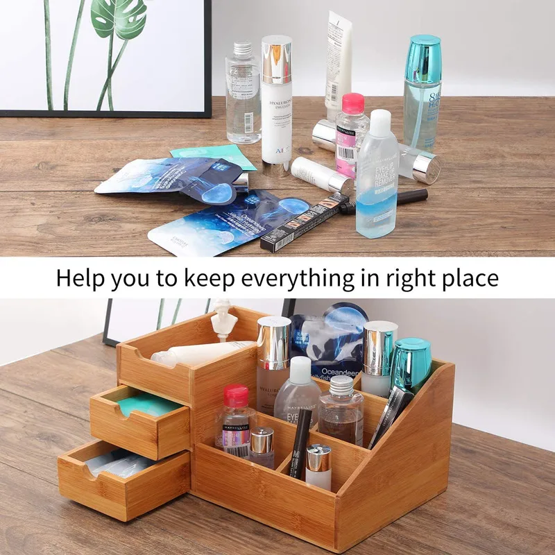 Eco-Friendly Bamboo Desk document Organizer stationery collection