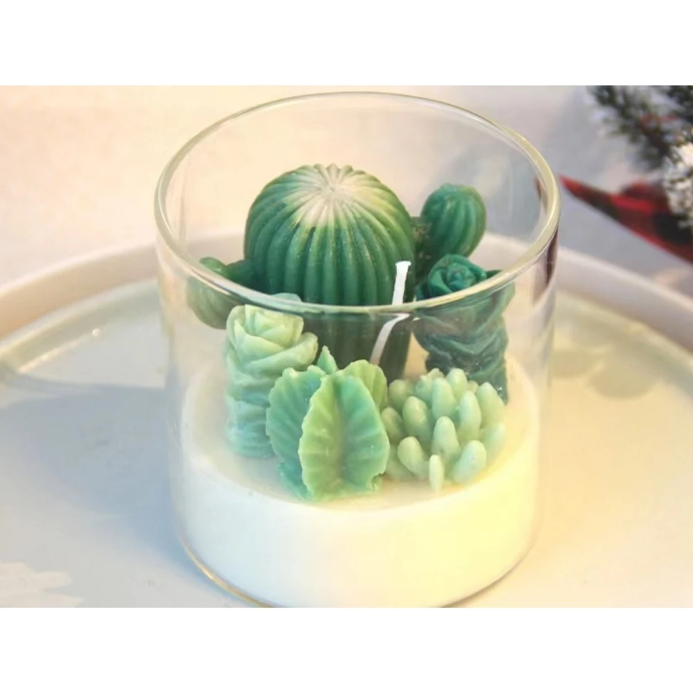 Succulents Cactus Aroma Soy Wax  Luxury Birthday Soy Wax Wedding Decoration Valentines Day Glass Jar Scented Candles