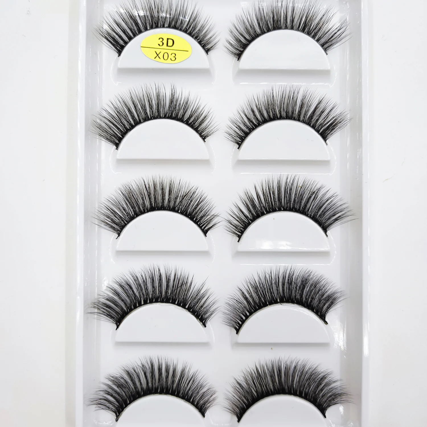 Wholesale 5 Pair Reusable Simple Women Makeup Artificial False Eyelashes Dropship Cheap Price 5 In 1 Wispy 5d Faux Mink Lashes