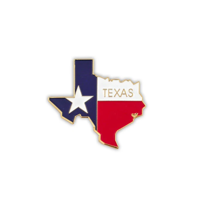 High quality custom metal texas flag lapel pin badge