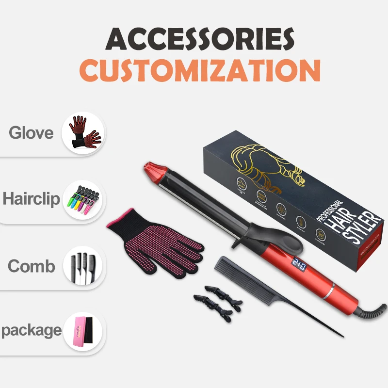 Popular Design Hair Styling Iron Ptc Heat Curling Brush Portable Hot Hair Curler Comb With Teeth