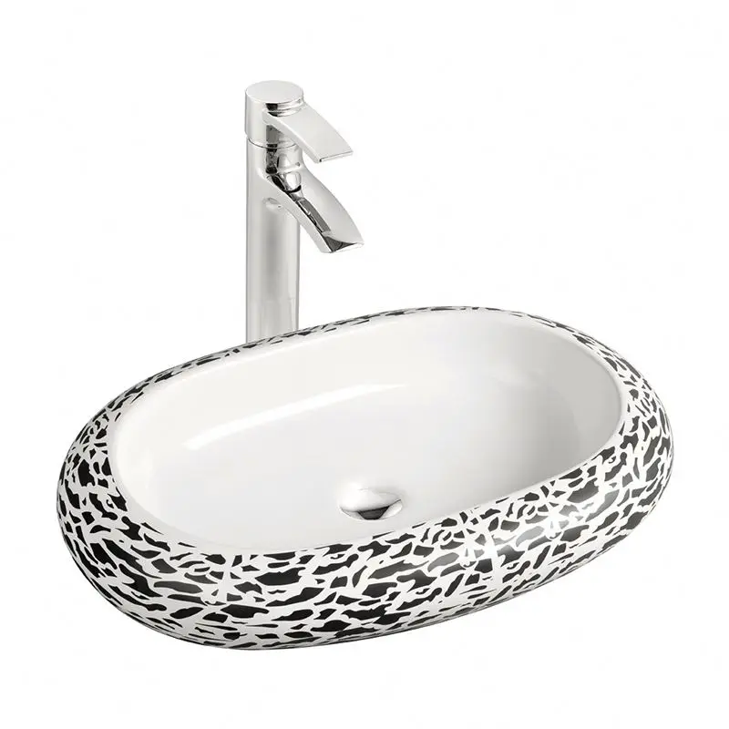 Luxury bathroom lavabo golden sink ceramic art vanity basin electroplated table top wash basin vessel sink