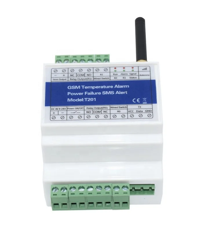 T201GSM Remote Relay Switch Access Controller GSM Temperature Alarm 2G/3G/4G Power Status Monitoring Power Failure SMS  Alarm