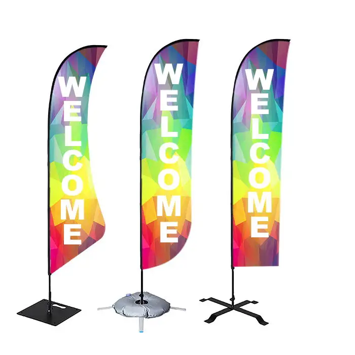 custom  trading flying banner beach feather flag custom advertising beach flags custom waterproof printed beach flag