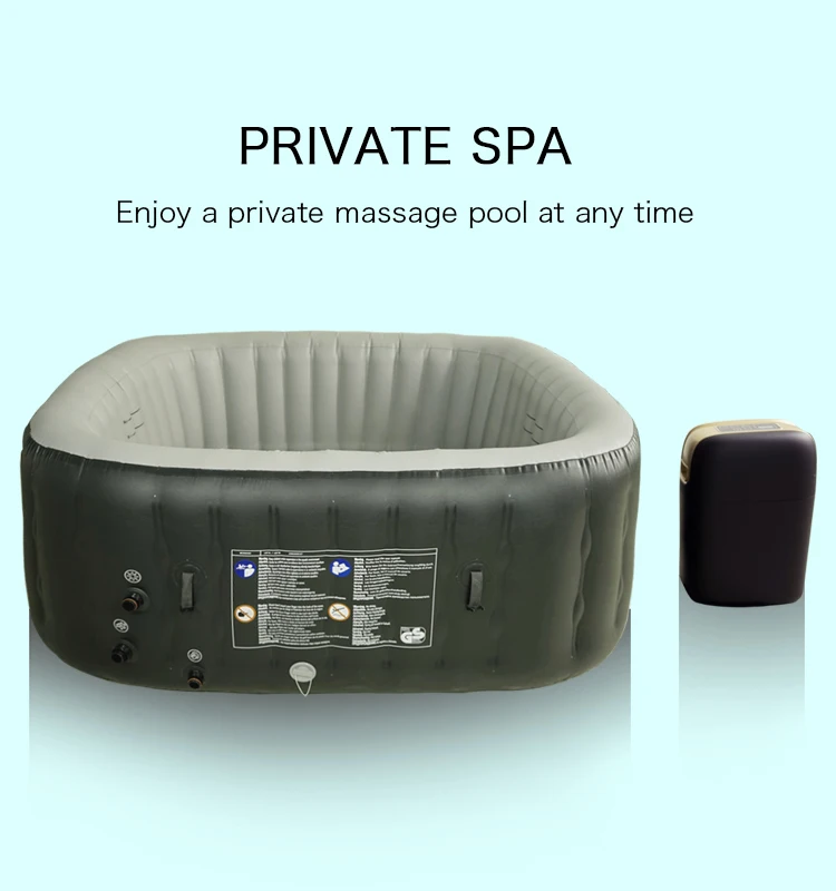 square Massage bathtub adult crock swim Spa Inflatable Hot Tub  portable Outdoor garden swimming Spa pool