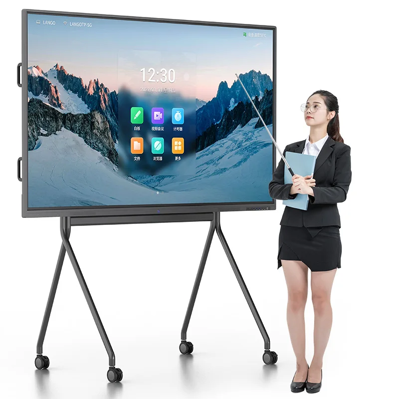 Dual System 8+256G All in One PC Whiteboard 75 inch interactive smart board