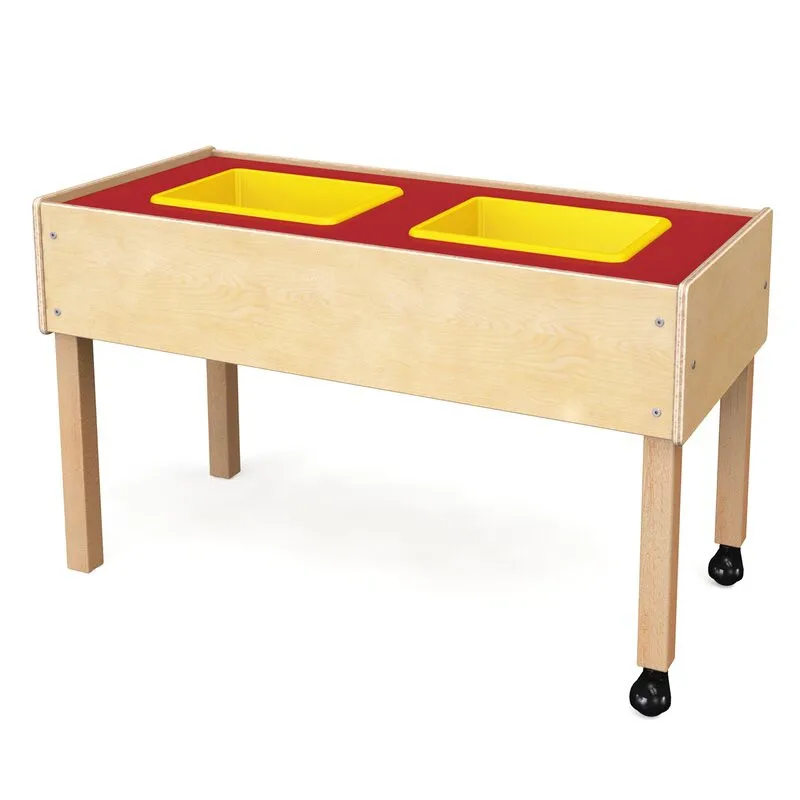 Manufacturer Wood Sand And Water Activity Table For Toddlers Wood School Furniture On Sale With Casters
