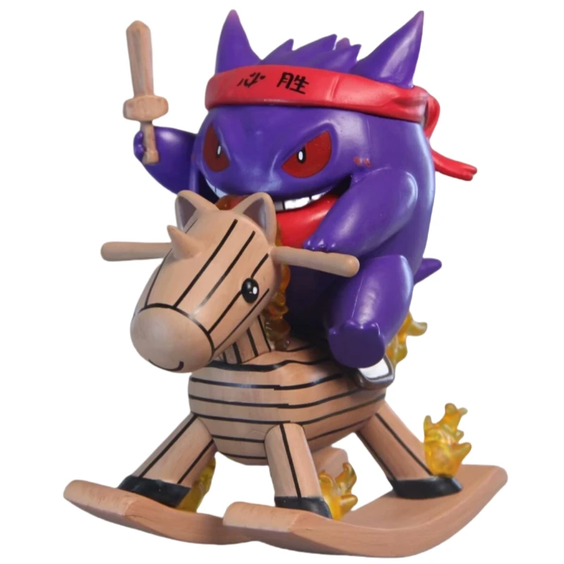 Horse riding Gengar 12cm PVC mini anime figure decoration toy pokemonss figure