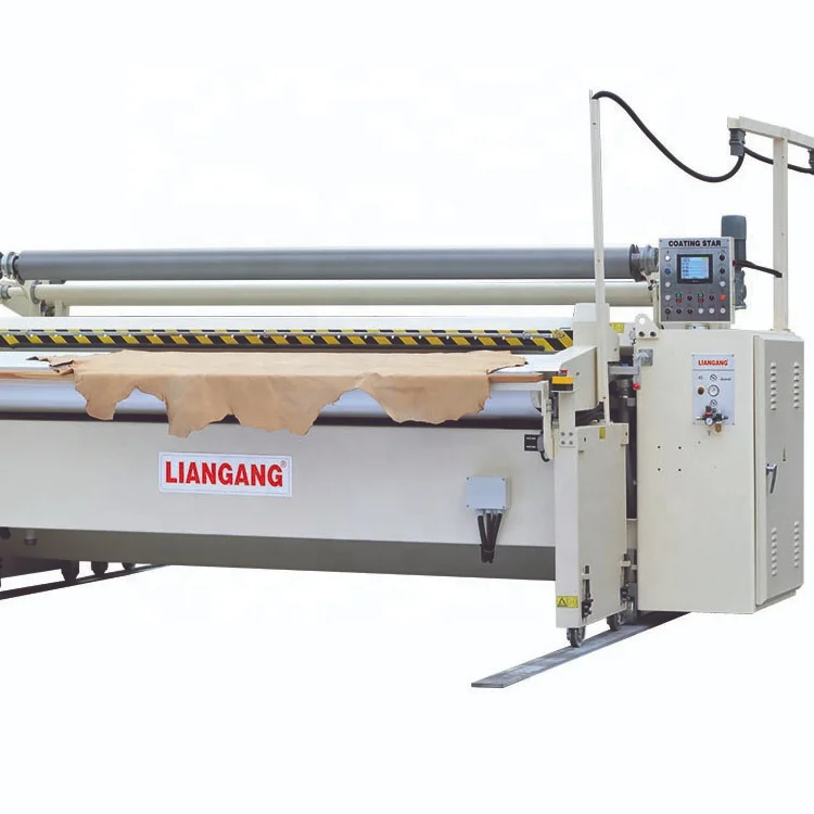 tannery leather chemicall wax oil roller coating machine for PU PVC artificial leather or split leather