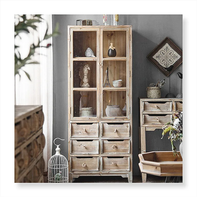 Лидер продаж, деревянный шкаф для гостиной с ящиками и дверцами, винтажный шкаф для хранения с акцентом для прихожей