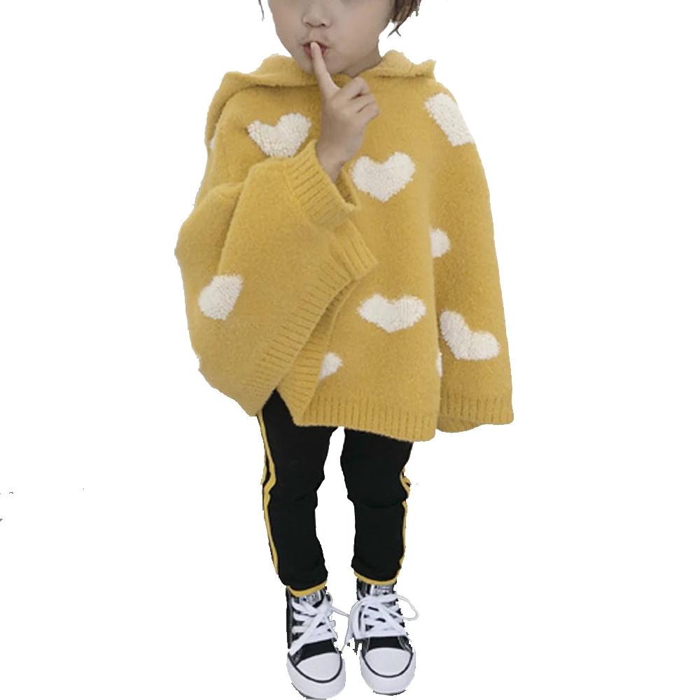 
 Корейский Высококачественный свитер с капюшоном желтого цвета для девочек  