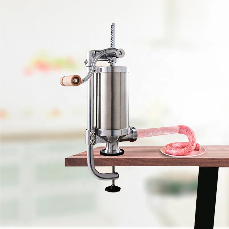 2.5LBS Vertical Stainless Steel Manual Sausage Maker Sausage Stuffer Sausage Making Machine With 4 tubes