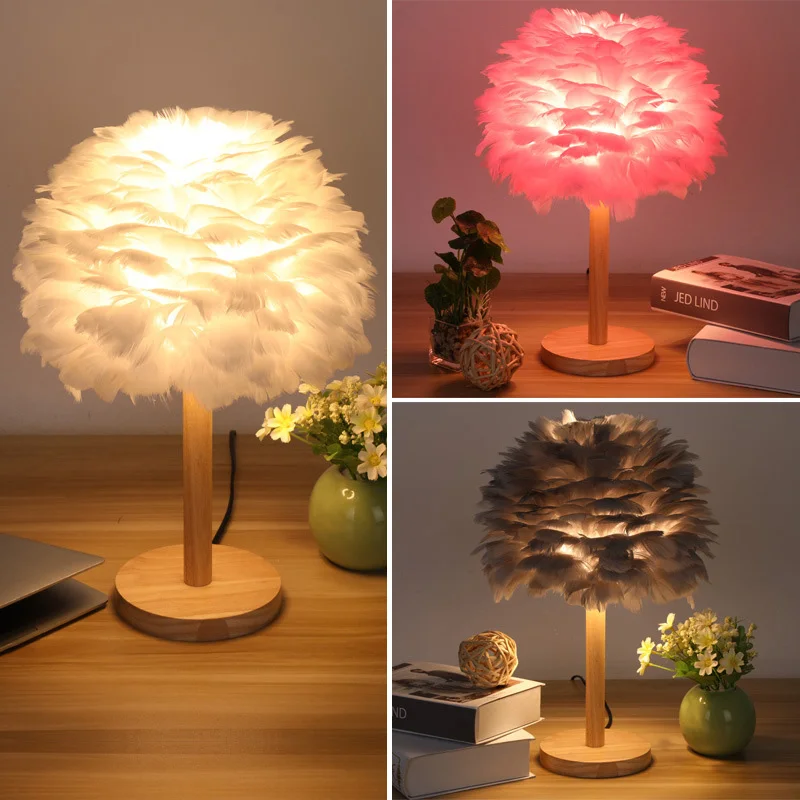 Led Light Christmas Snow Blanket Table Runner Light Luxury Coffee Table And Tv Cabinets Feather Desk Lamp