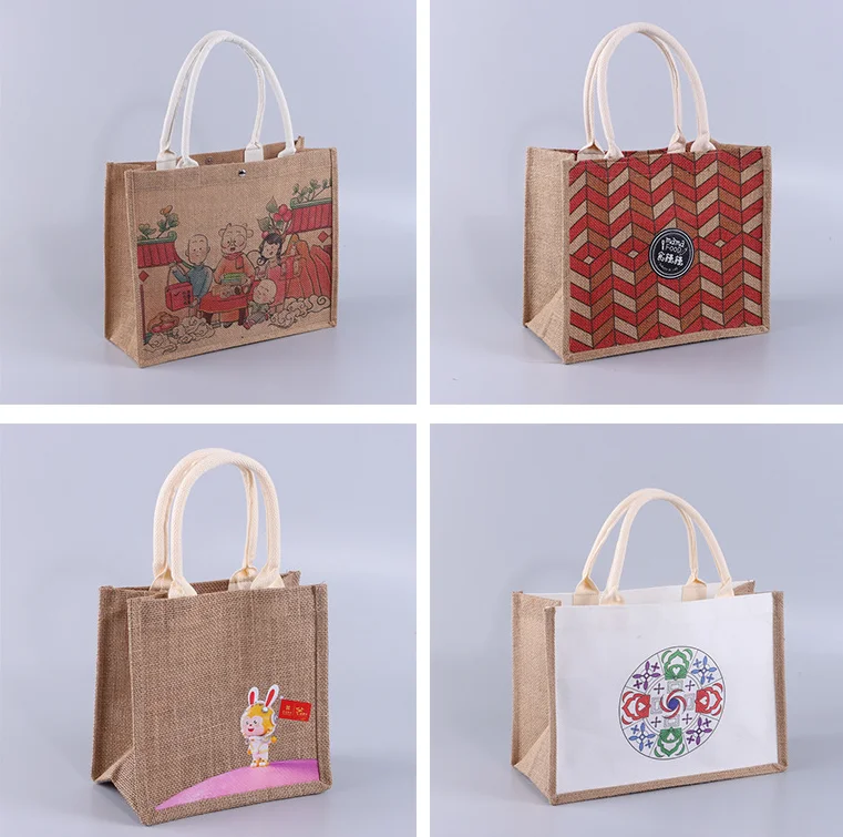 recycled christmas jute bags foldable jute bag extra large jute bags