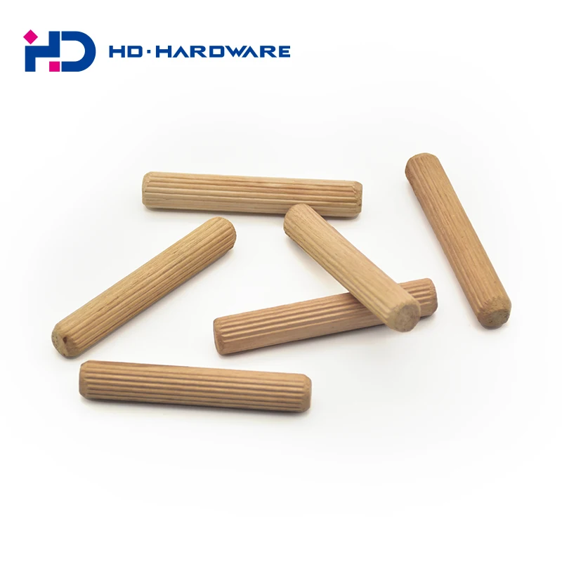 Wooden Dowel Fluted Threaded Groove Rod Art Woodworking Craft Pins dowel Decorative Wooden Dowel Pin