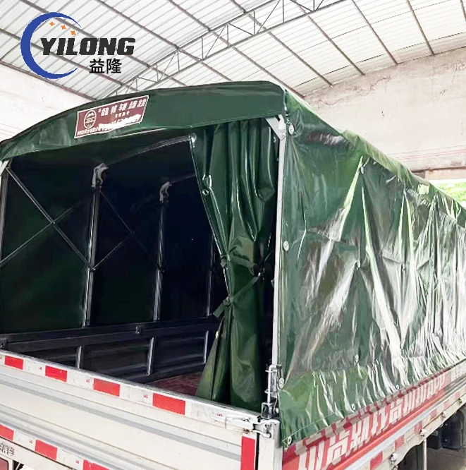 waterproof durable canvas steel frames fast unfolding dump truck folding open trailer canopy