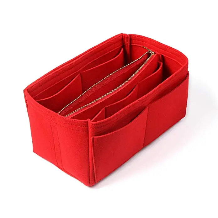 Felt Insert Bag Organizer , Multi Pocket Bag in Bag Organizer for For Handbag Purse Tote Shaper