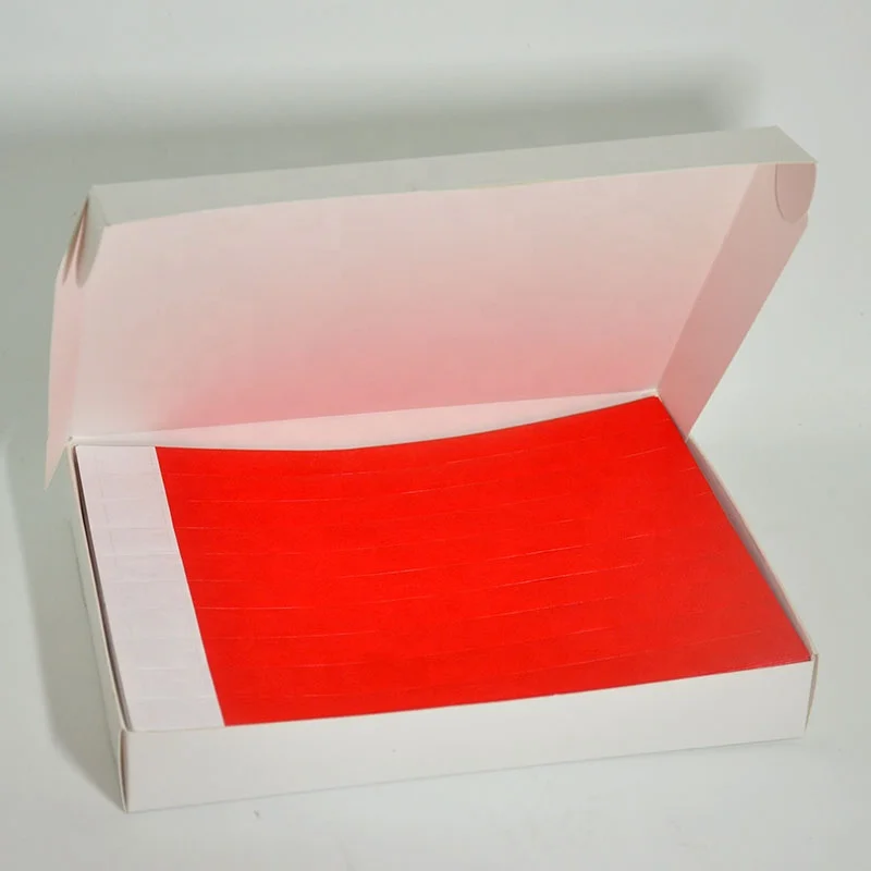 Custom printingcheap tyvek wristbands, disposable id wristbands bracelet with box