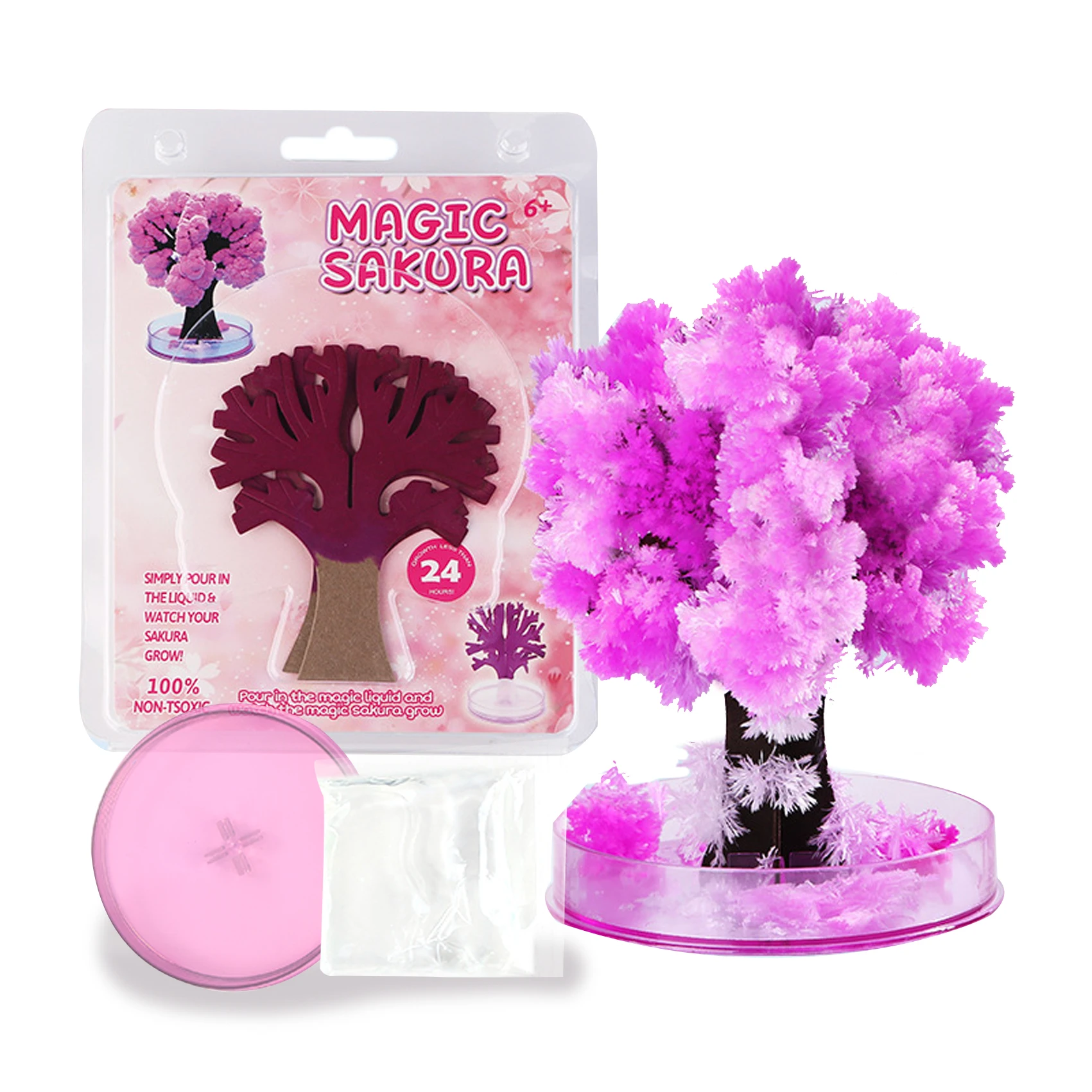 2024 DIY Educational Toys Growing Crystal Christmas Cherry Tree for Kids Color Custom Gifts for Girl