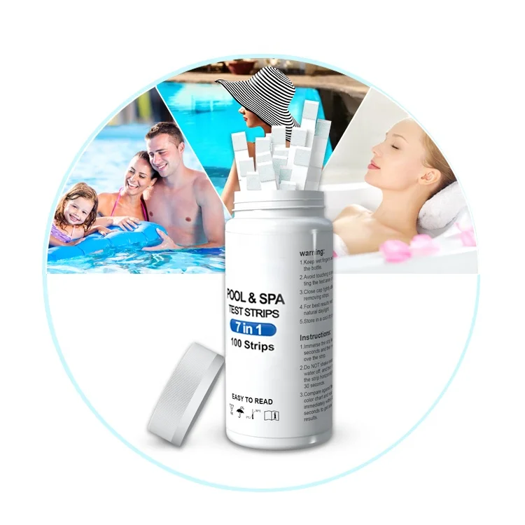 7 in 1 water testing strips for checking swimming pool hot tub home use