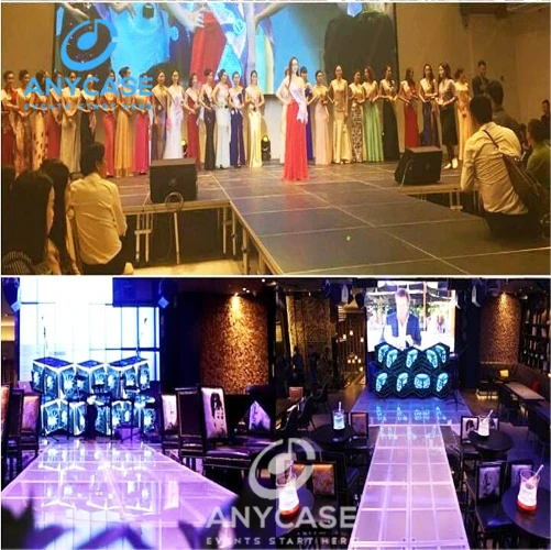 Super loading capacity used portable wedding stage four legs panels for sale