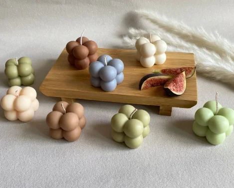 Mini candle cubes Pastel colour Mini Cute bubble candle