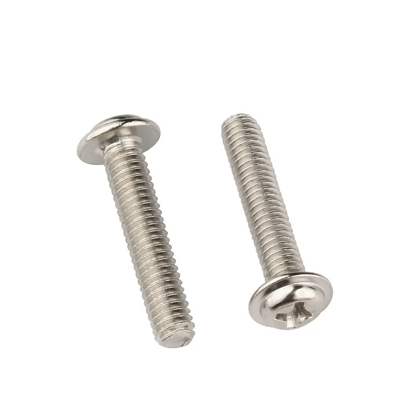 New Type Stainless Steel Plain Phillips round Washer Head with Flat Tail and Slot Screw Type for Screws