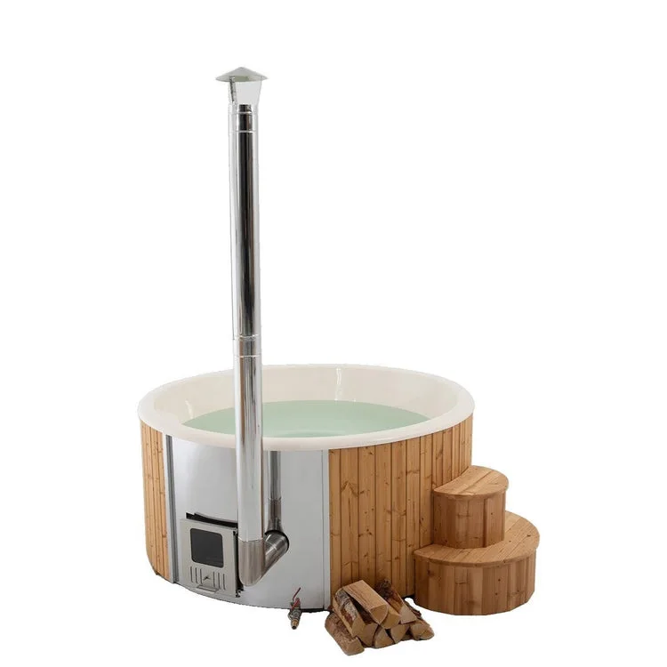 Modern Design Outdoor Cedar Hot Tub Spa Portable Wood Burning Bath with Massage Feature