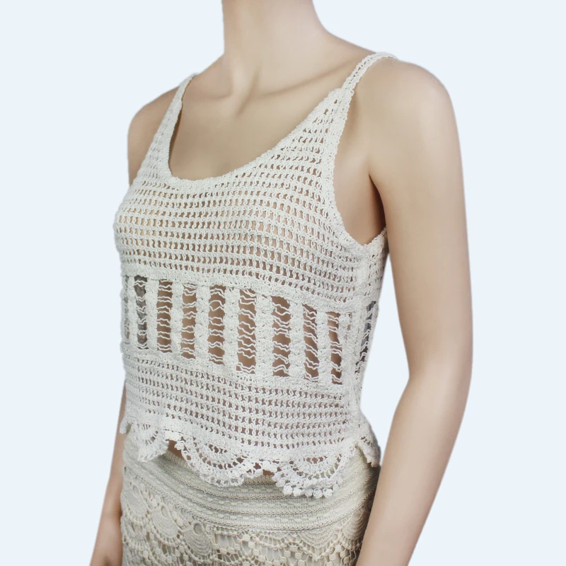 
New Arrivals Custom Acrylic Sweater Vest Fabric Women Crochet Sweater With High Quality 