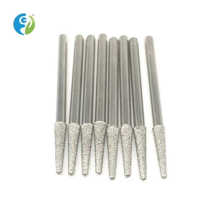 Diamond Point Burr Bits Drill Head Dremel Accessories Needle Tip Grinding Alloy Cylindrical Ball 3.0mm Shanks