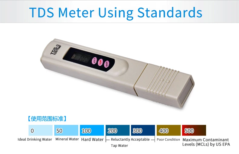 Hot Selling TDS-3 Pen Type Tds meter Water Tester for swimming pool