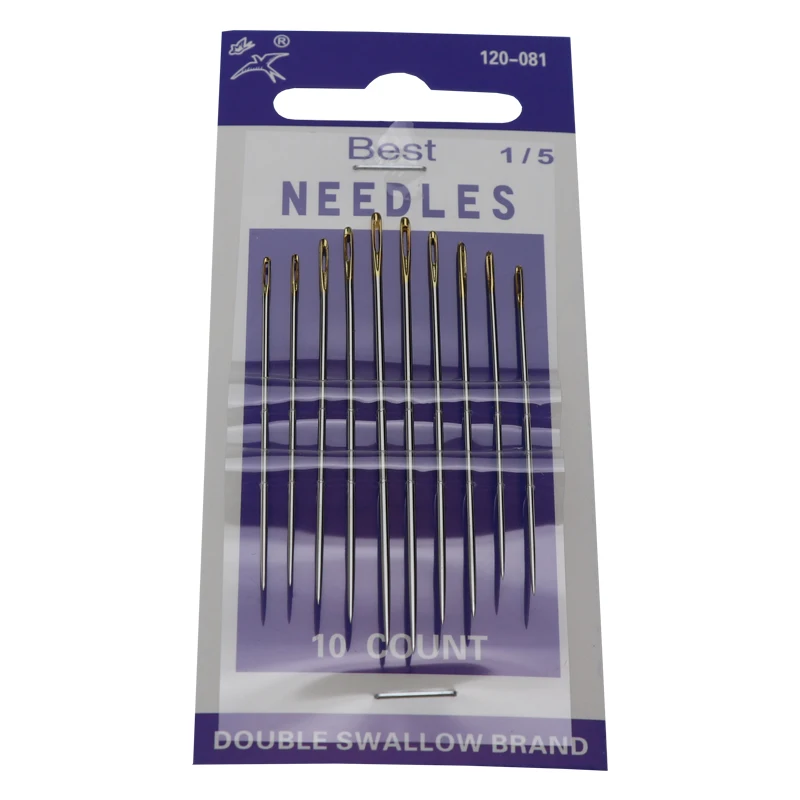 10pcs Wholesale cross stitch needles hand sewing needles Embroidery Needles with Gold Tail 120-081