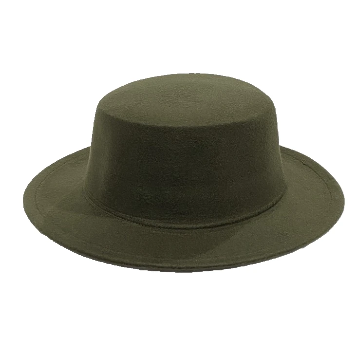 Wholesale Winter And Autumn New Fashion Jazz Cap Panama Vintage Size 54 cm kid Felt Hard Brim Fedora