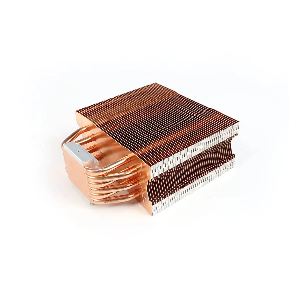 Zipper Aluminum And Copper Material Fin Sheet Heat Sink